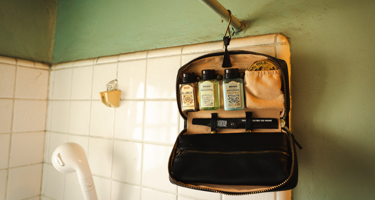 BROSH TRAVEL SET -LEATHER & CANVAS-